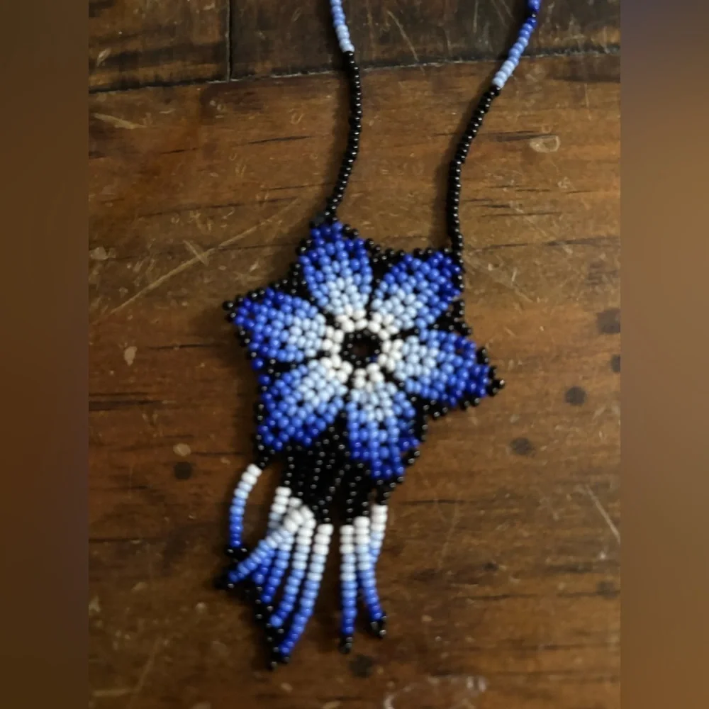 Mexican beaded necklace flower